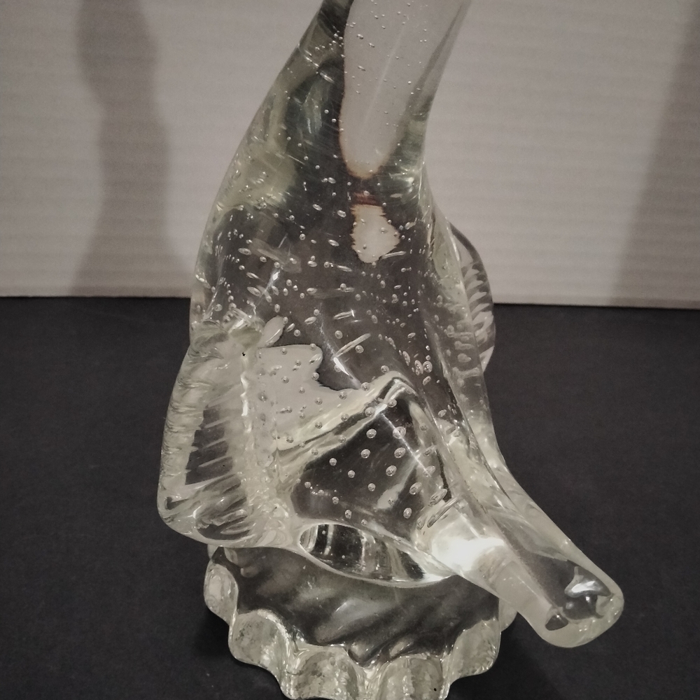 Vintage art glass controlled bubble duck figurine clear glass - Picture 6 of 6